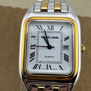 Vintage Daniel Mink Swiss Made Watch,  Elegant Tank Styled 18 Kart Gold PLated